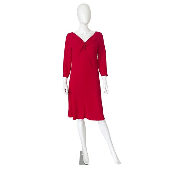Tom and Linda Platt Twist Front Dress Red Size 10 - Picture 1 of 3